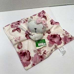 Modern Moments Gerber Baby Snuggle Lovey Pink White Floral Kitty/Bear Plush Toy